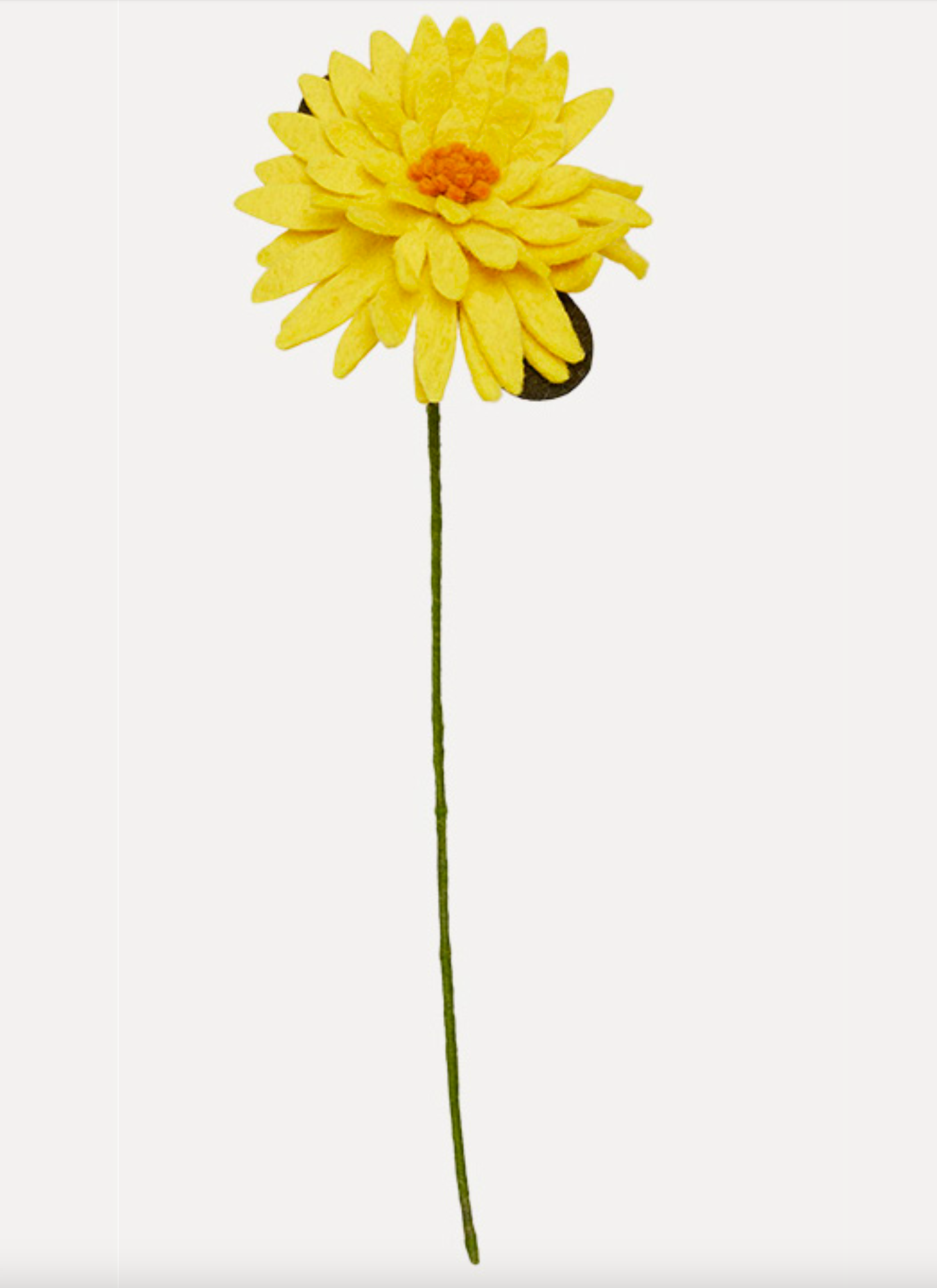 UND Ullfilt Stilk m/stor blomst, Gul