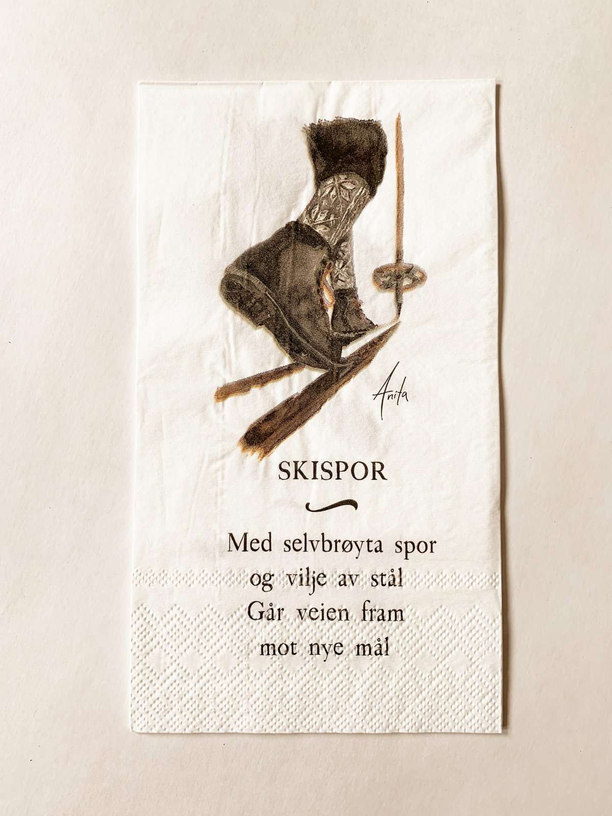 Serviett buffet “Skispor”