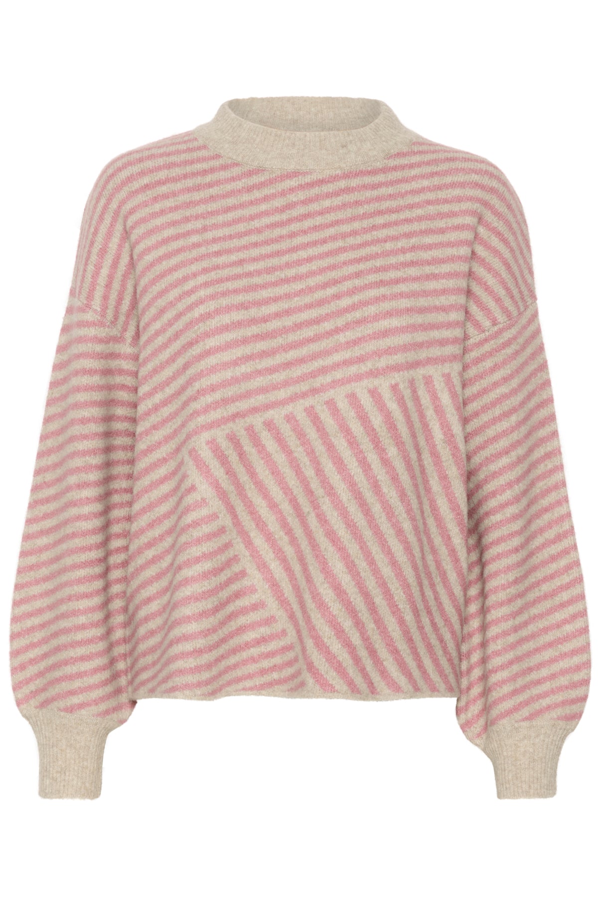 Kaffe Clothing KAverana Knit Pullover Feather Gray Melange/Rosa