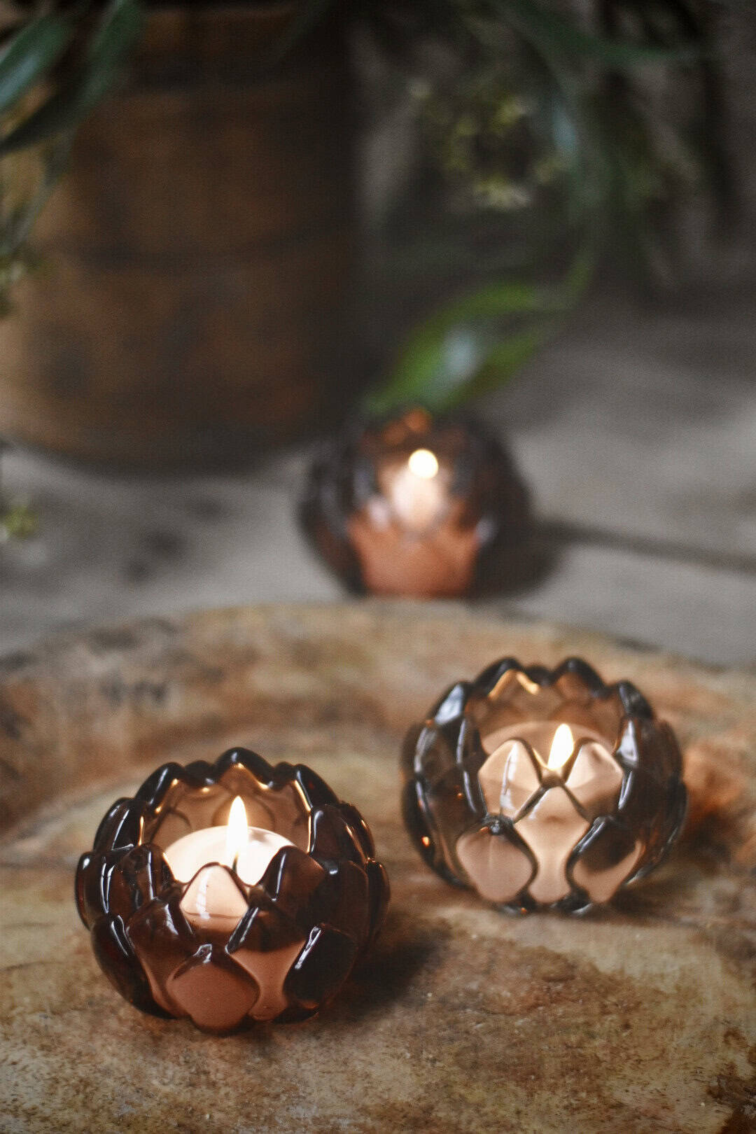 Trend Design Lysglass artisjokk 8×5 cm grå