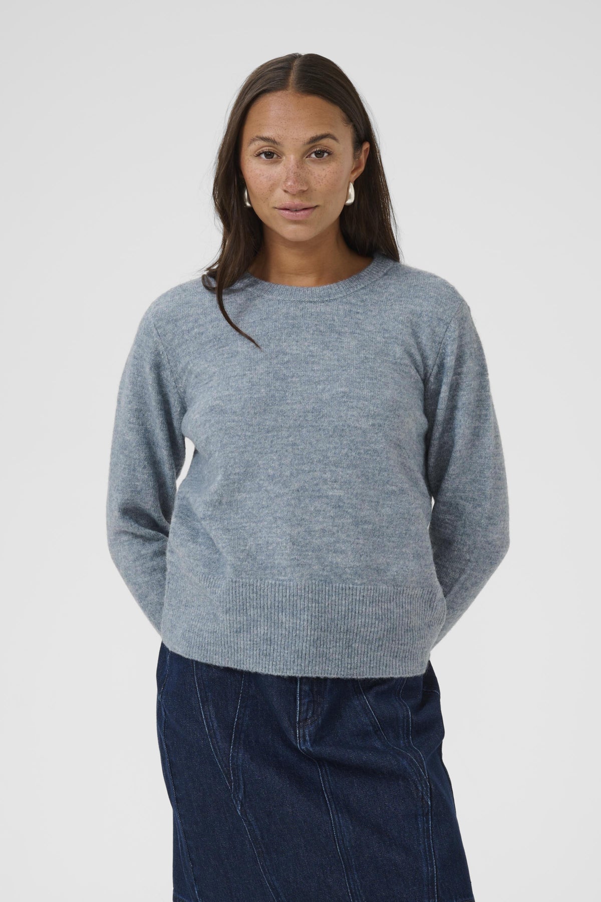 Kaffe Clothing KAniel Crew Neck Pullover Windward Blue