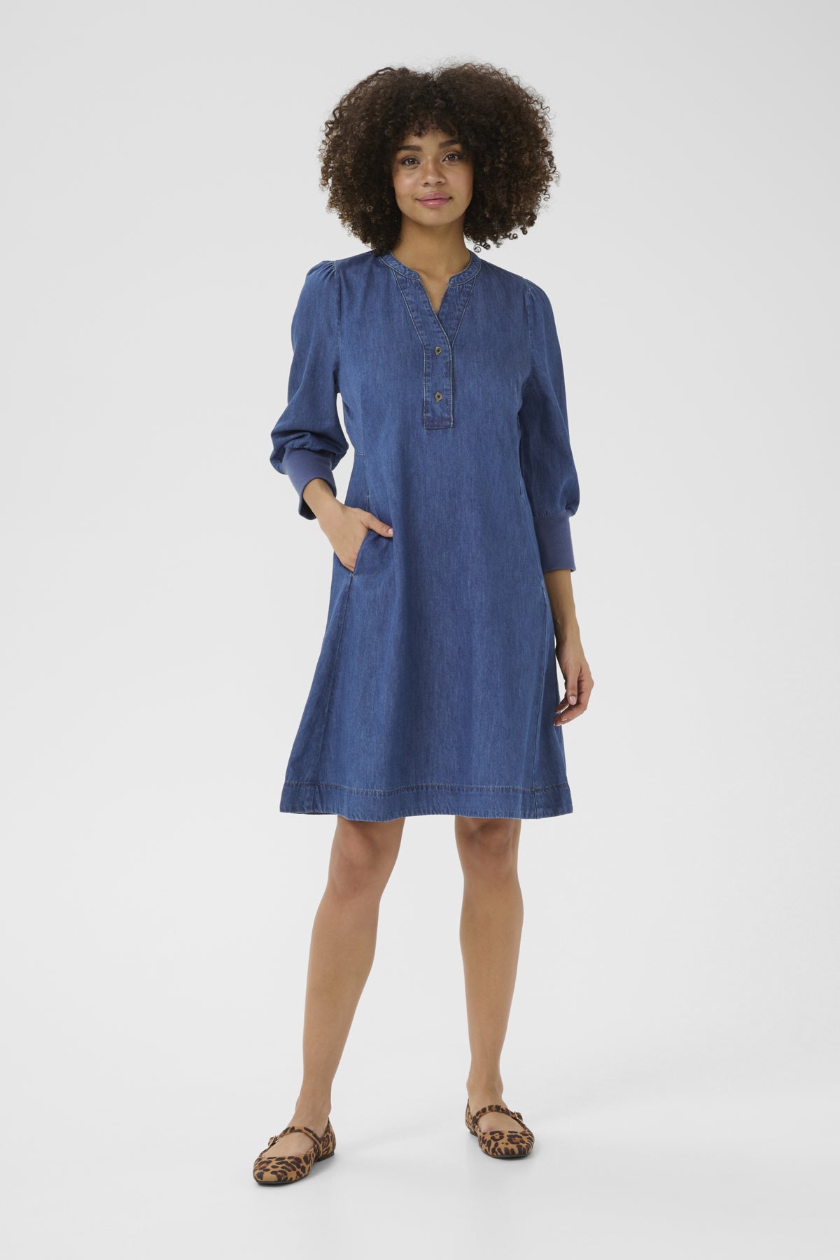 Culture CUallura Arpa 3/4 Sleeve Dress Dark Blue Wash