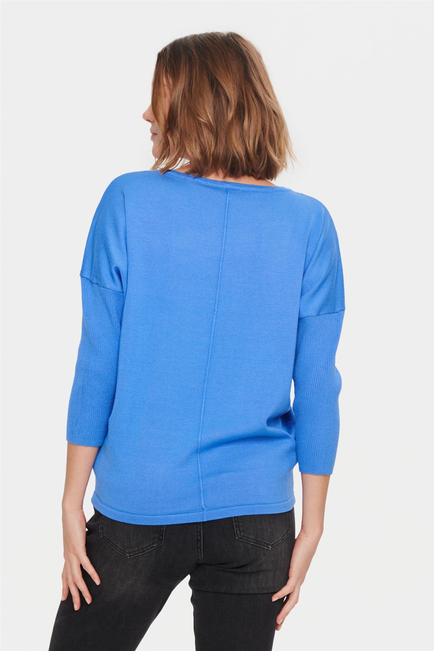 Saint Tropez MilaSZ R-Neck Pullover Ultramarine