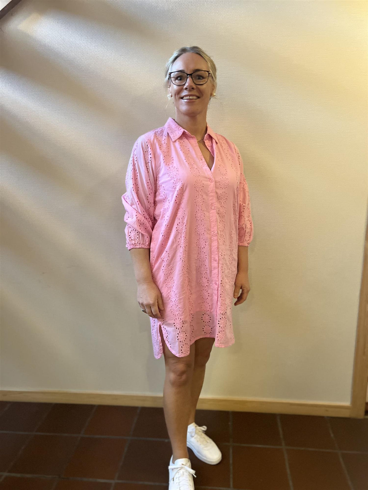 Kaffe Clothing KAdona Shirt Dress Pink Frosting
