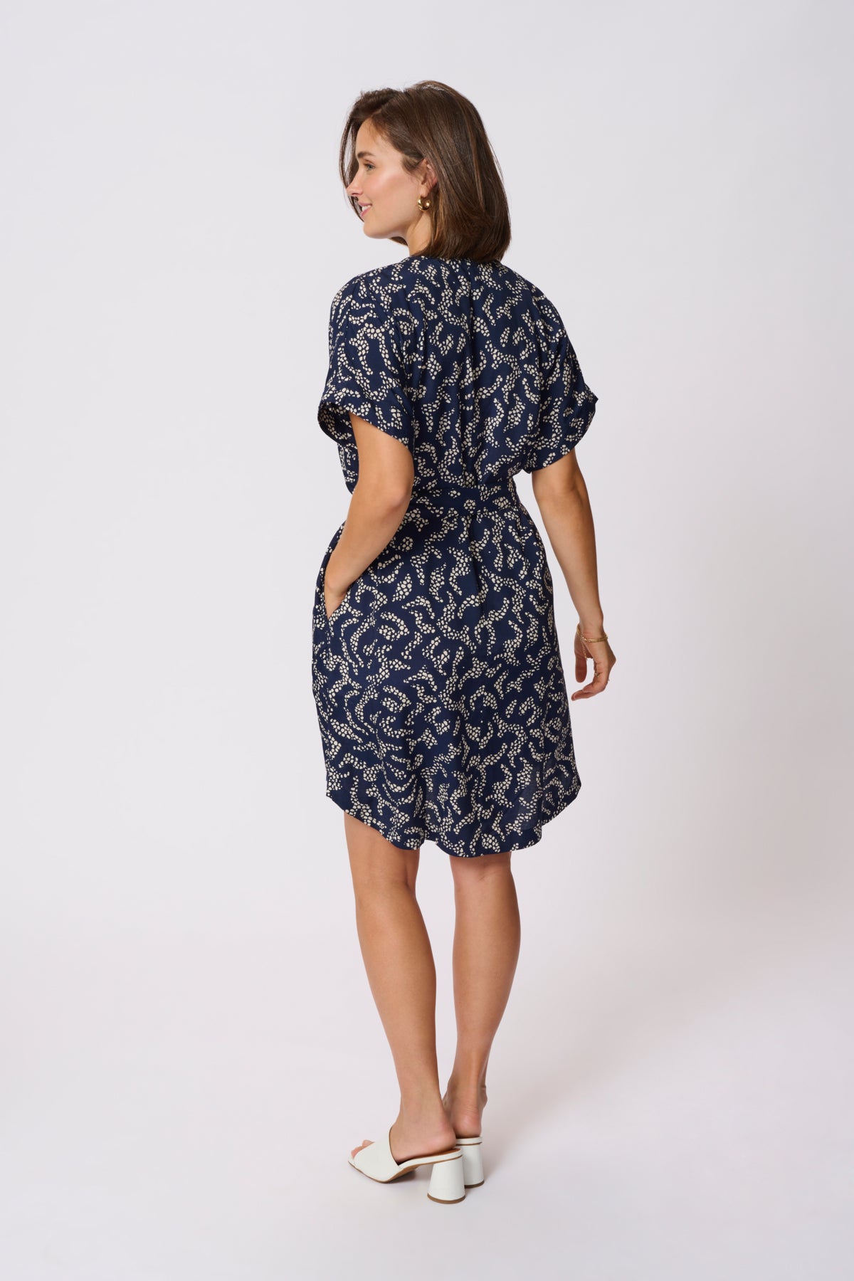 Kaffe Clothing KAbarton Shirt Dress Midnight Marine Lace Prin