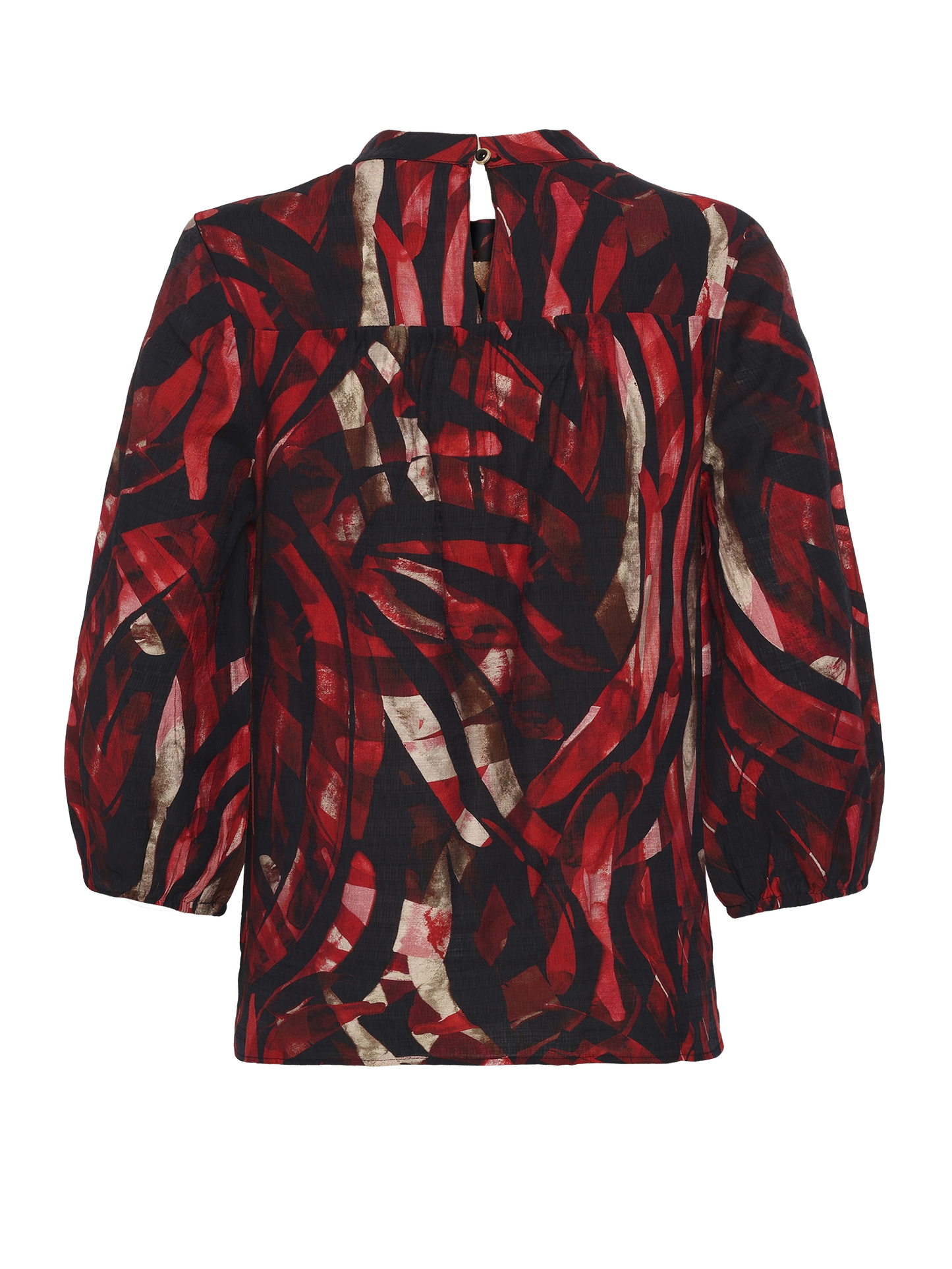 Brandtex Bluse Rød/Sort/Beige 217999