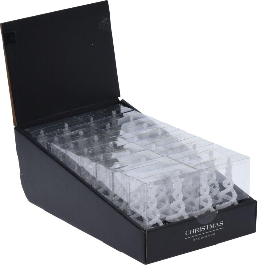 Juletre Spiral Henge/Stå Frost Hvit (2 stk i pakka)