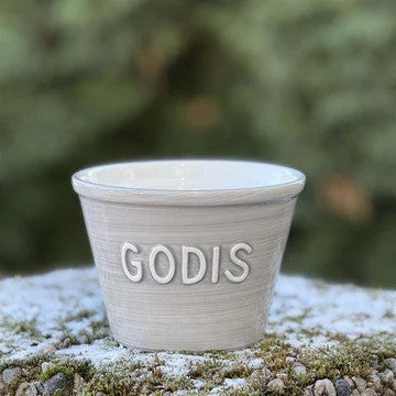 Bruka Design Godis Bolle Grå M/Hvit Tekst