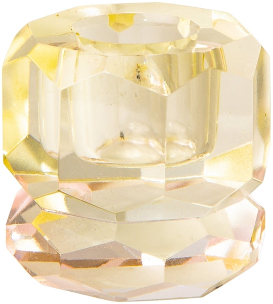 Krystal Lysestake Smør/Lys Pink, 4,5x4,5x4,5 cm