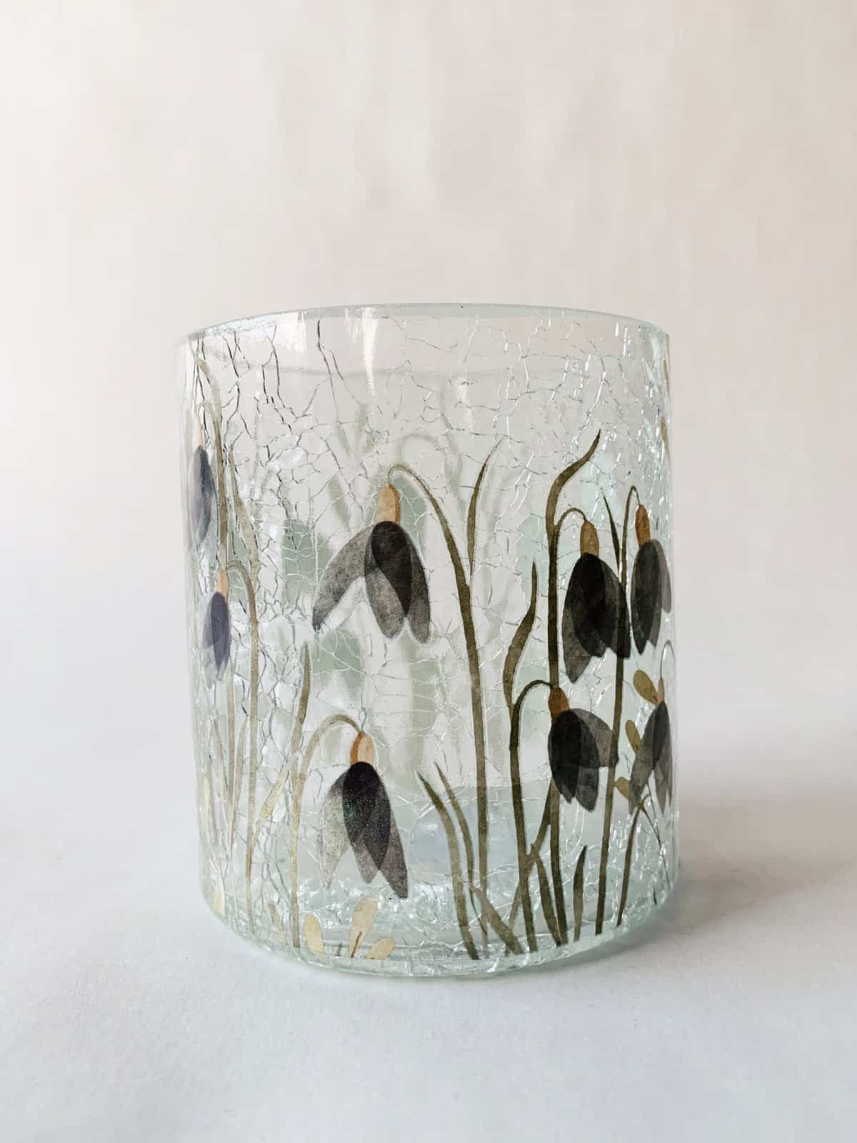 Trend Lysglass krakelert klokkeblomst 9×10 cm