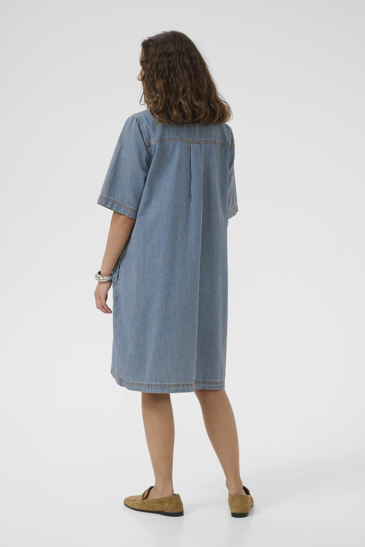 Culture CUayna SS Dress Blue/White Stripes