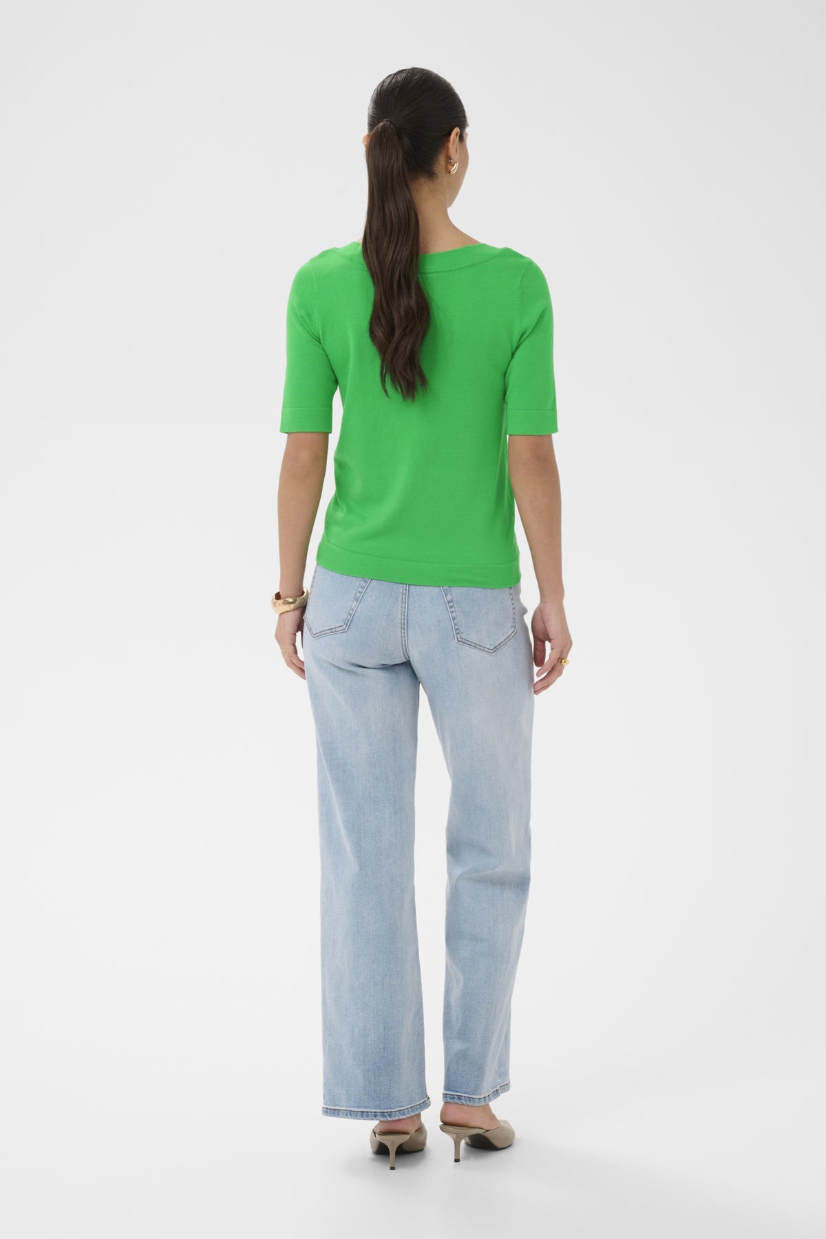 Kaffe Clothing KAlizza Boatneck Pullover Bright Green