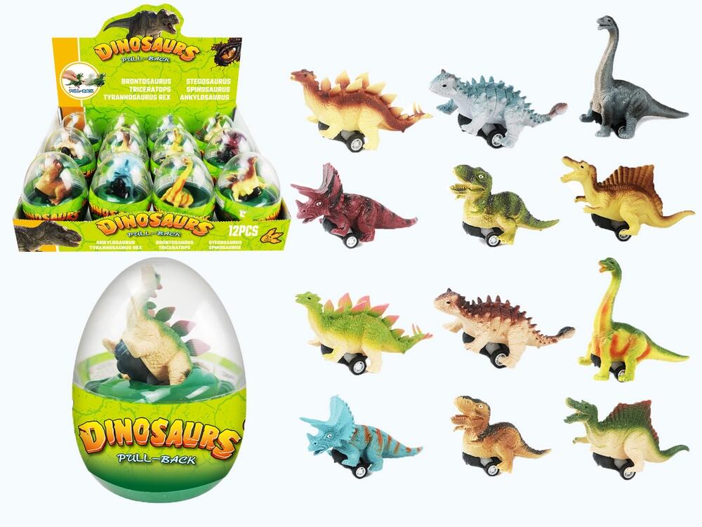 DINOSAUR PULL BACK I EGG 12 ASS.