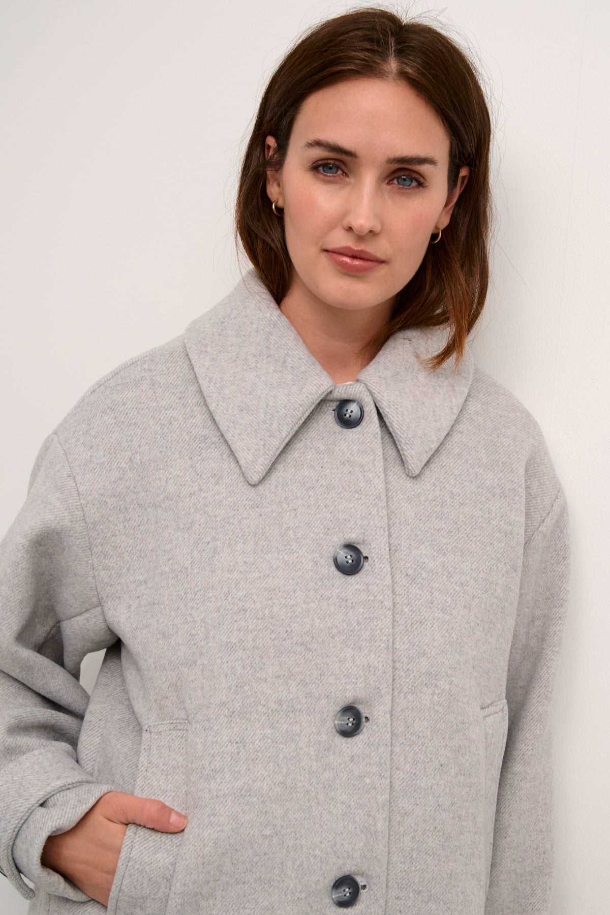 Kaffe Clothing KAmaja Coat Grey Melange