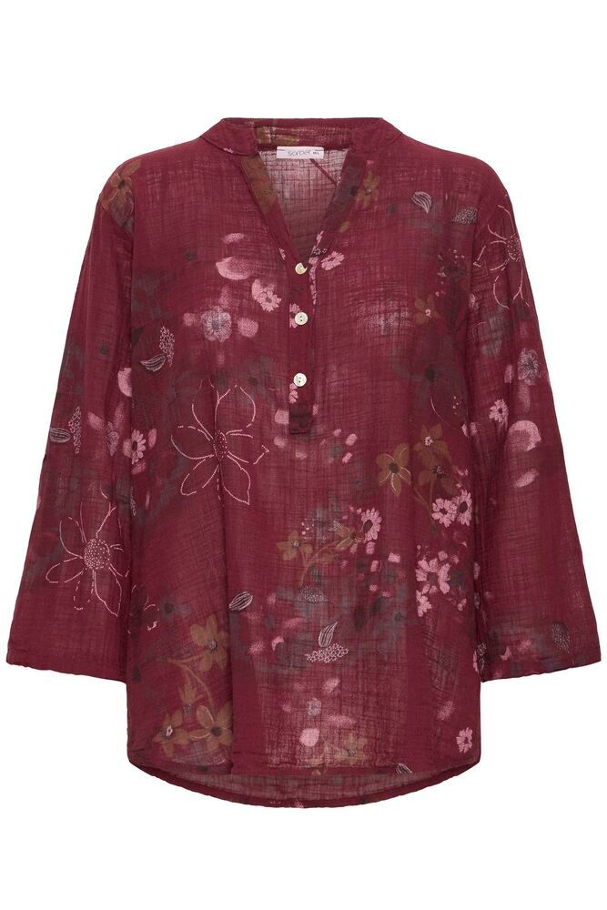 Sorbet SBalexa FL Blouse Cabernet - Red