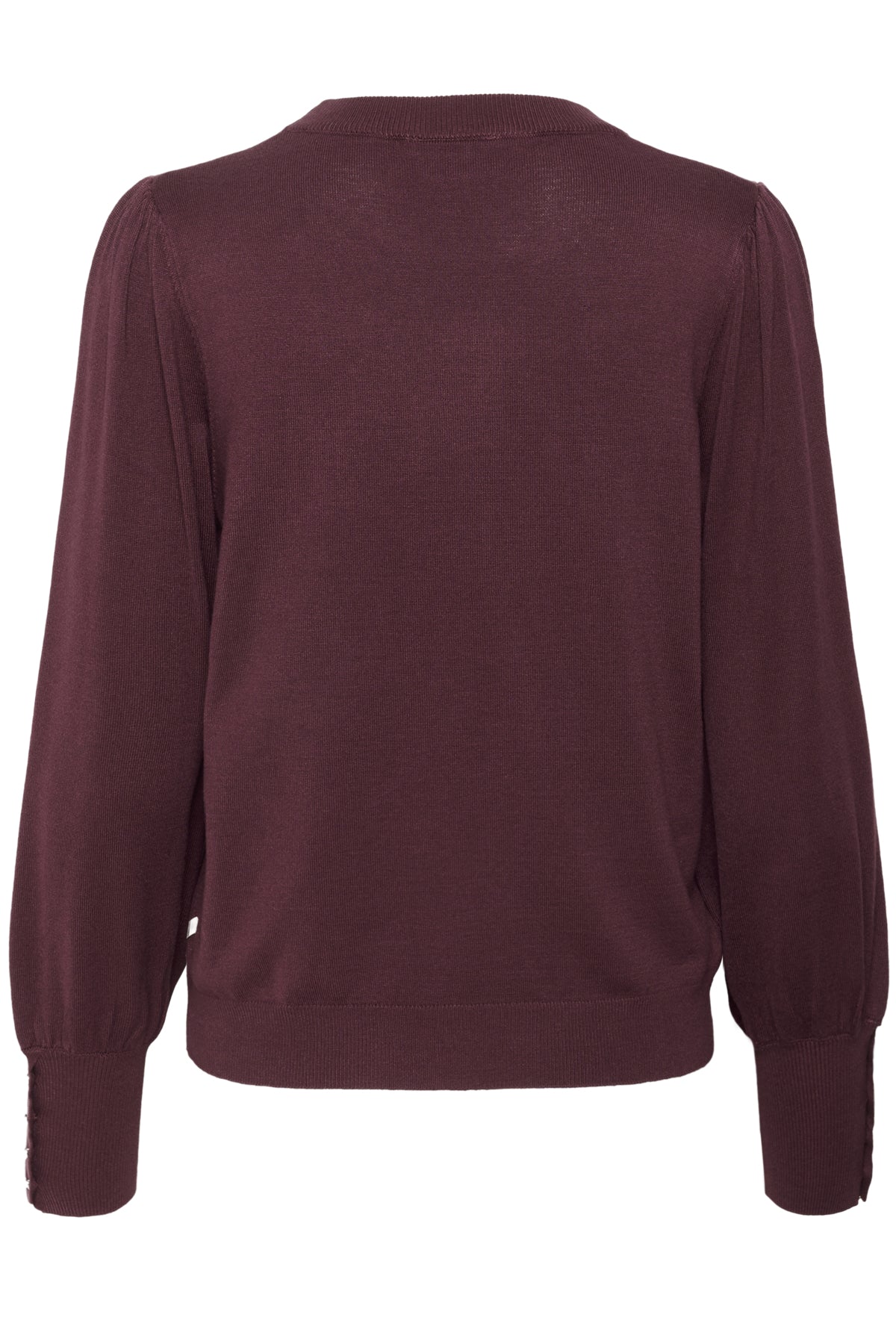 KAlizza Round Neck Knit Pullover Buttons Windsor Wine