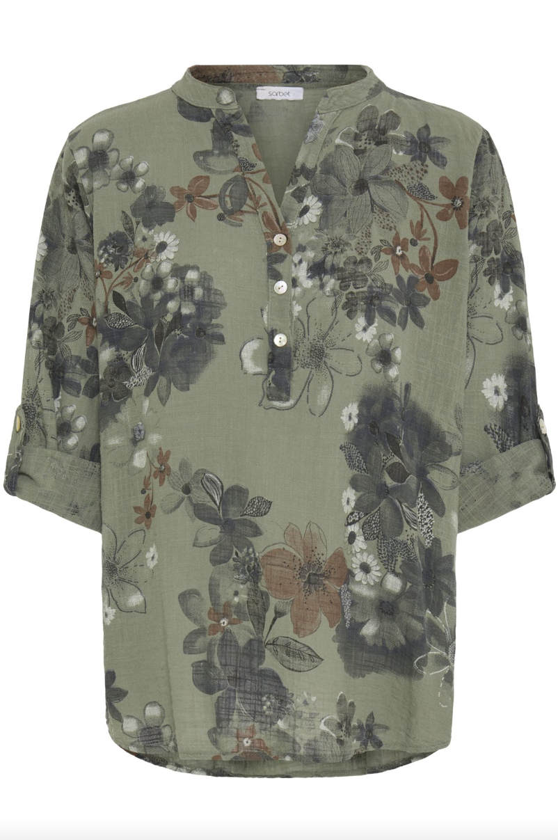 Sorbet SBalexa FL Blouse Dusty Olive