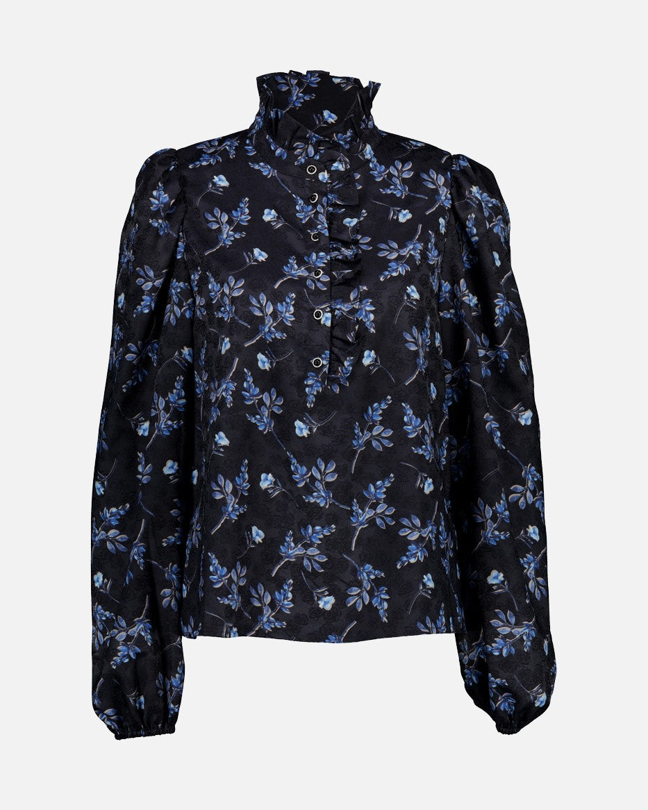 Floyd Vanda Bellini Sort bluse med blomsterprint