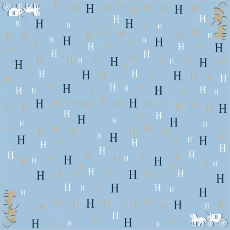 Skjerf Bandanas - "H" Lyseblå