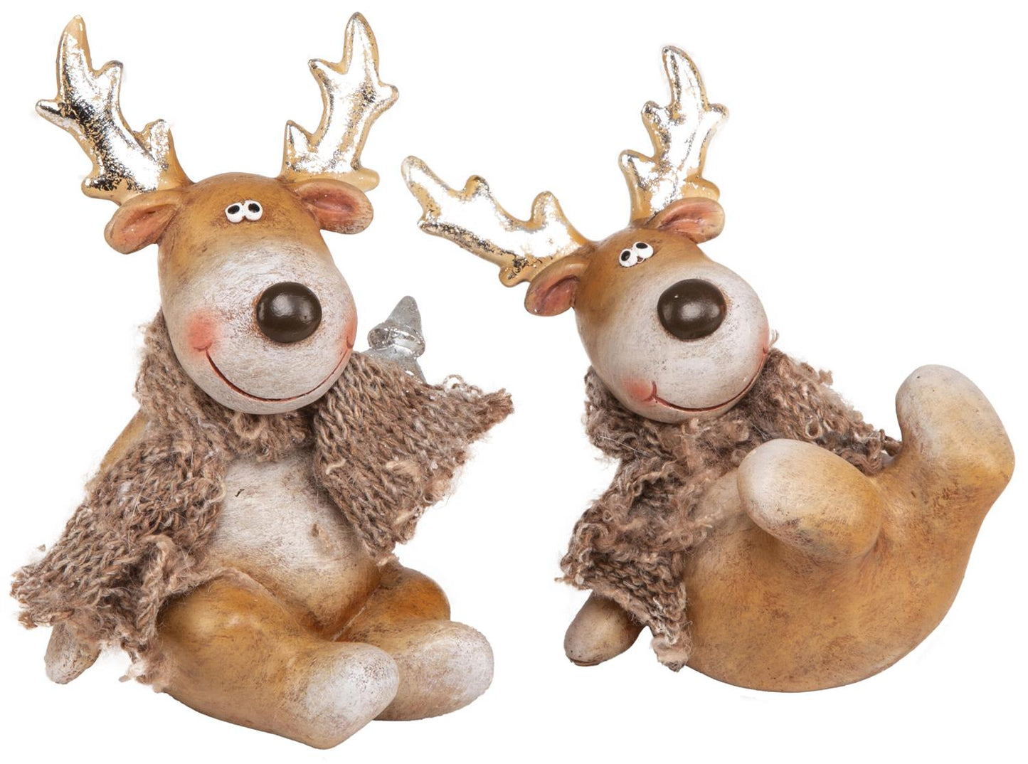 Elg sittende brunlig m/skjerf 8,5cm 2ass