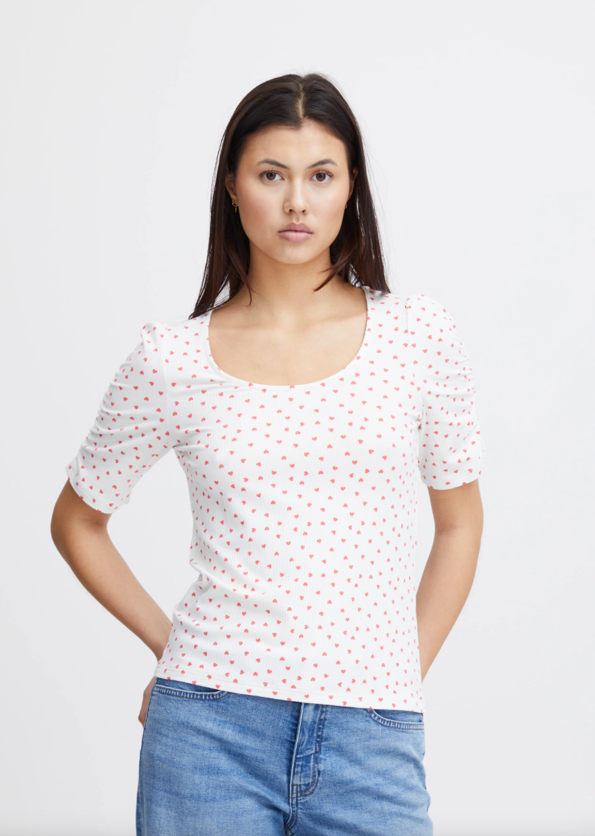 Ichi IHDEBBY SS Cloud Dancer Heart Top