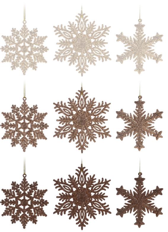 Snøkrystall 10cm brun