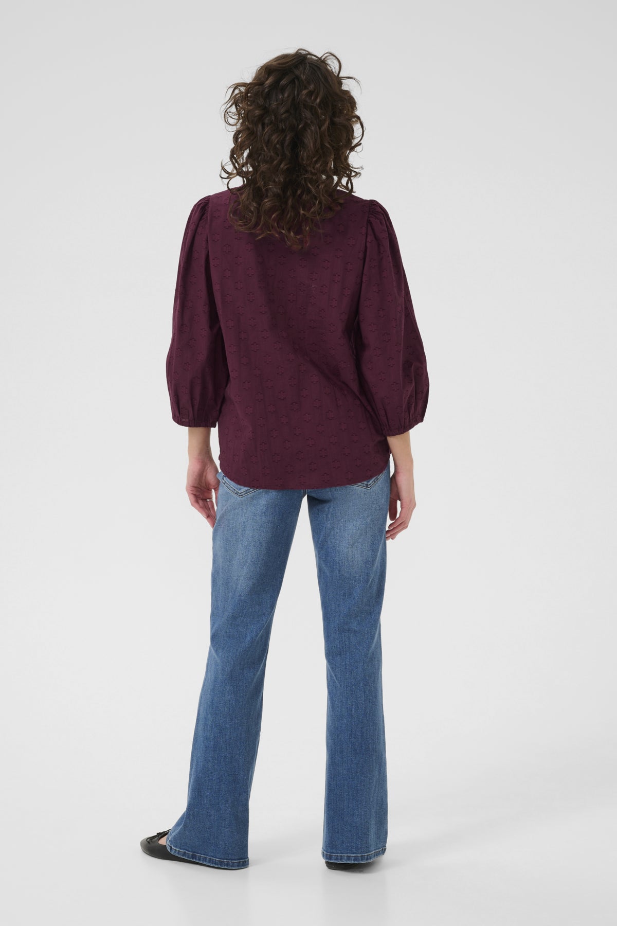 Kaffe Clothing KAenya Blouse 3/4 sleeve Windsor WIne