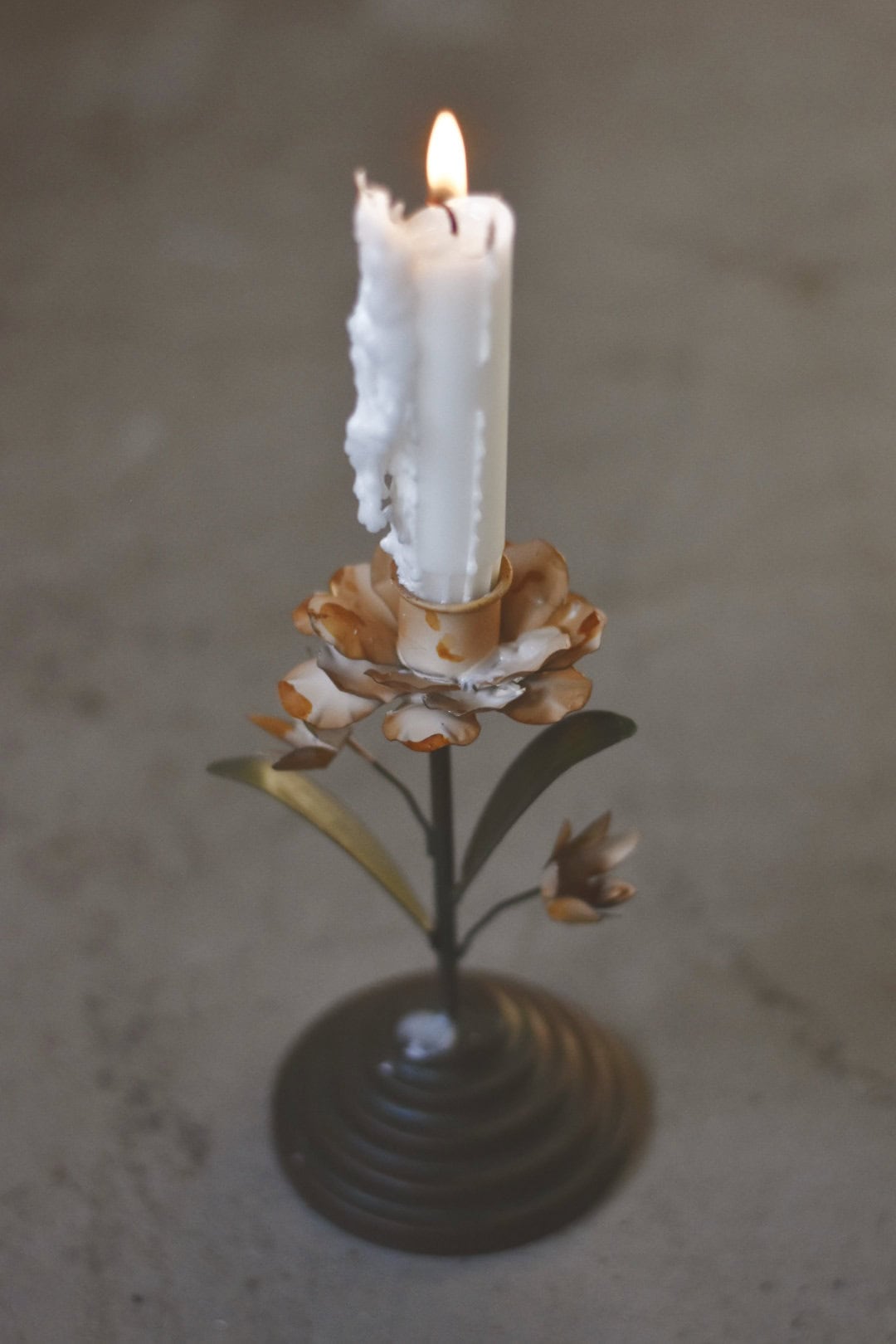 Trend Design Lysestake metall rose h 17 cm creme