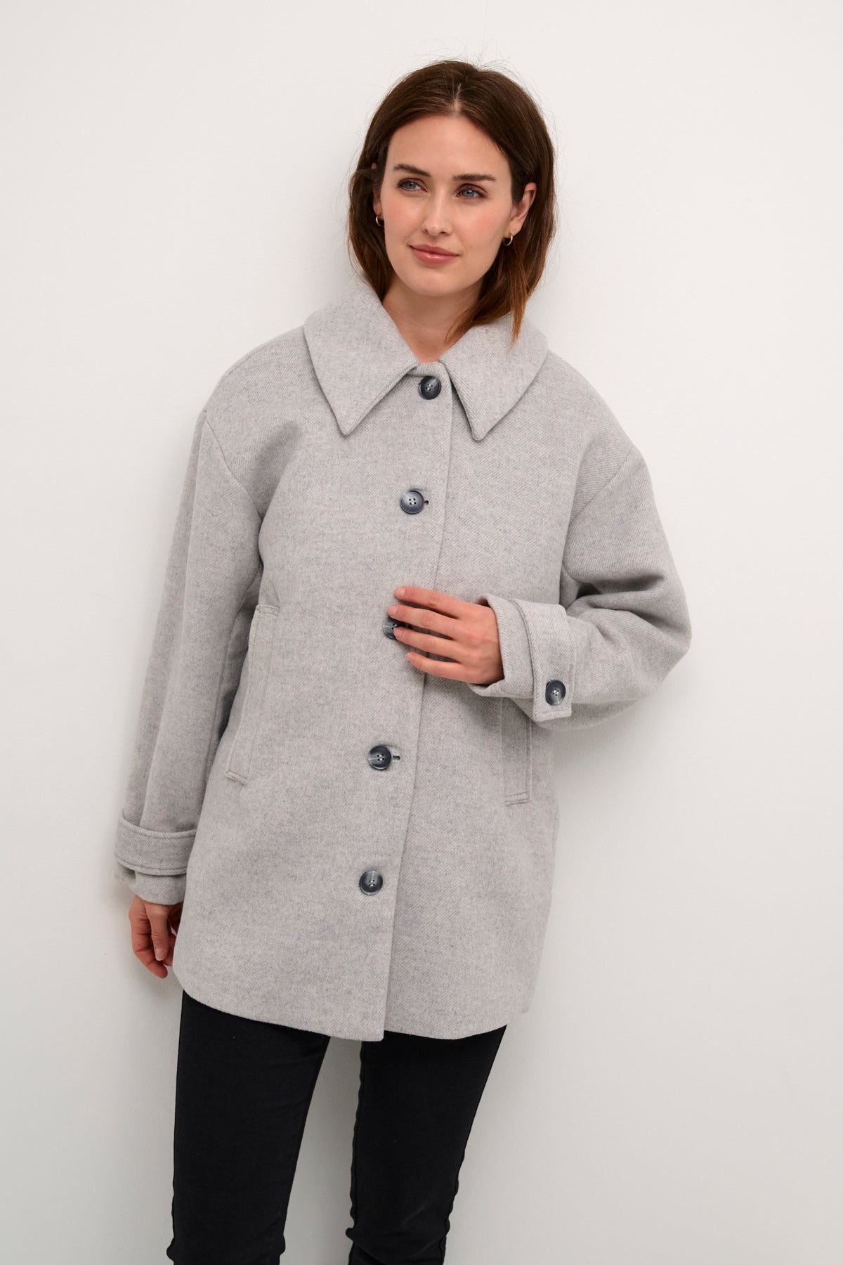 Kaffe Clothing KAmaja Coat Grey Melange