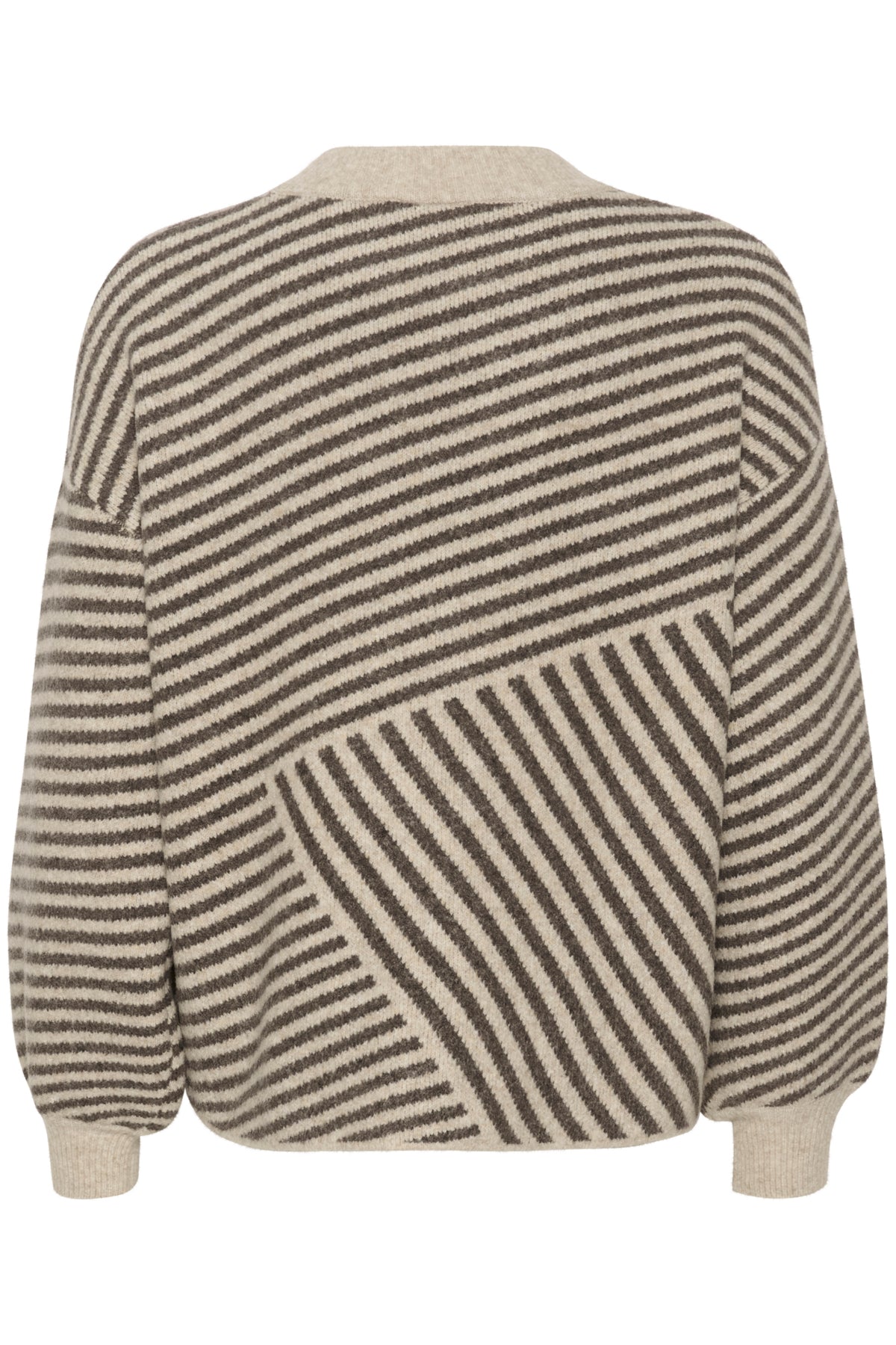 Kaffe Clothing KAverana Knit Pullover Feather Gray Melange/Brown
