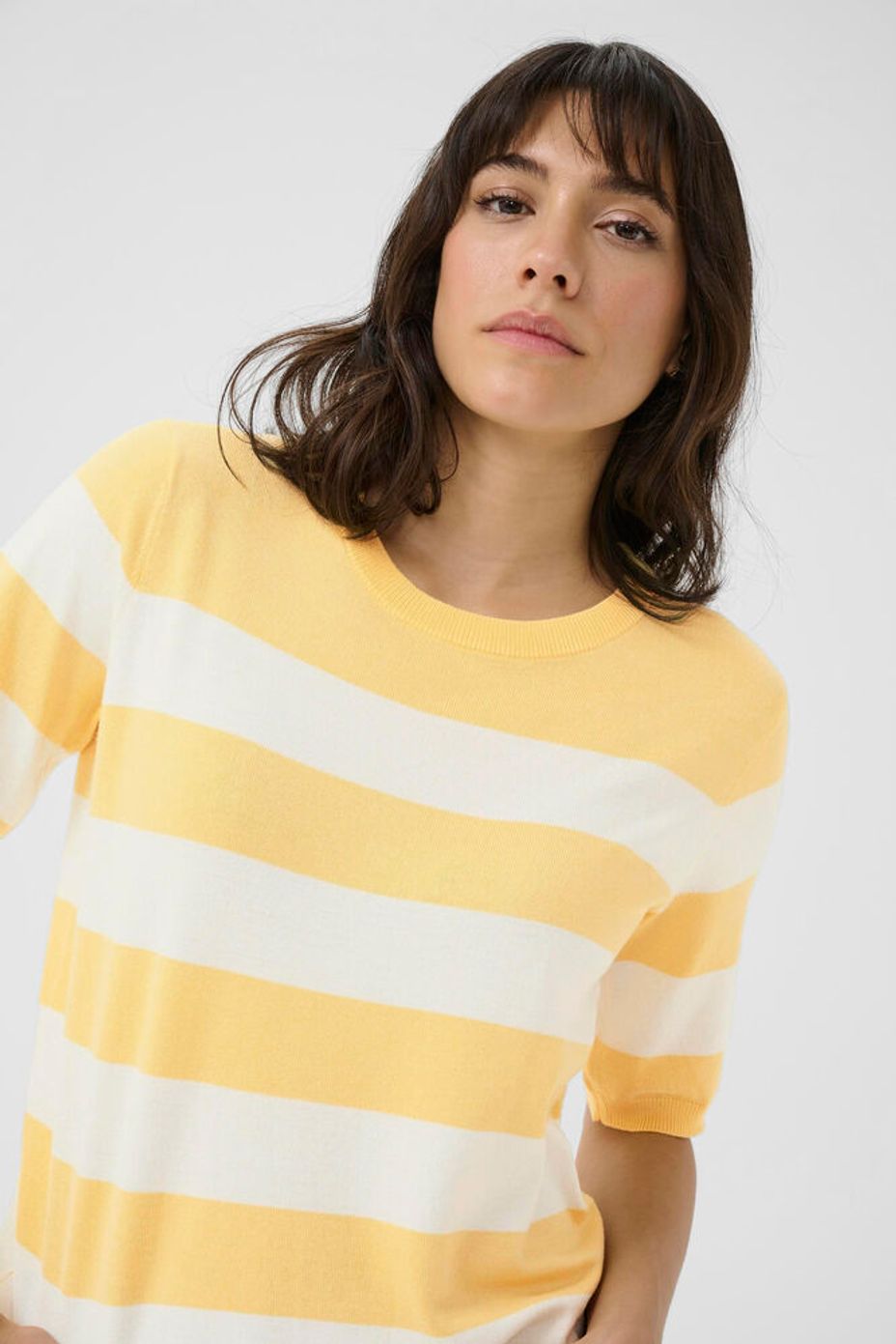 Kaffe Clothing KAlizza Straw/Chalk Wide Striped