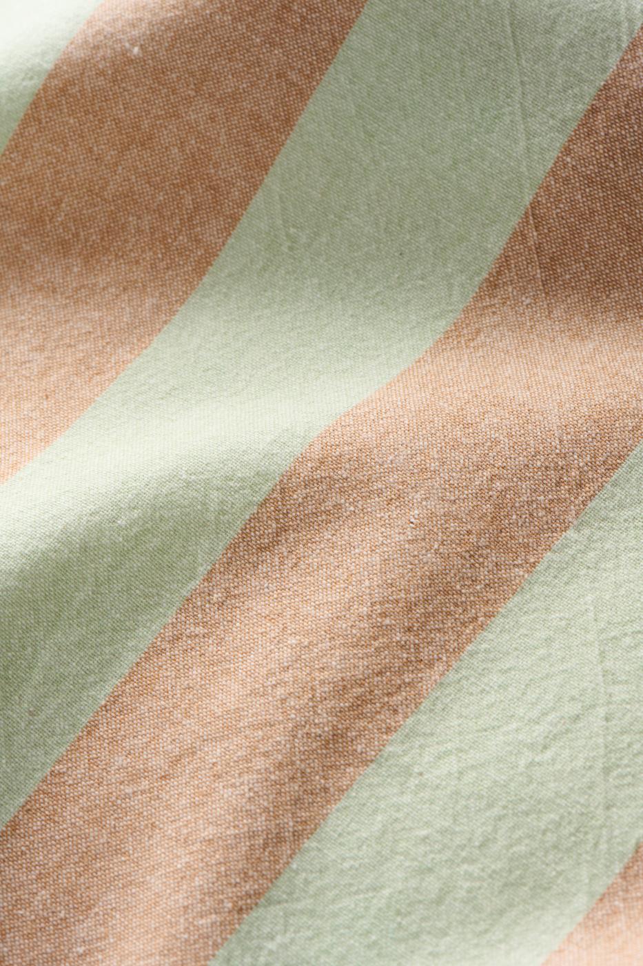 Ib Laursen Kjøkkenhåndkle Linus med lysegrønne og lysebrune brede striper