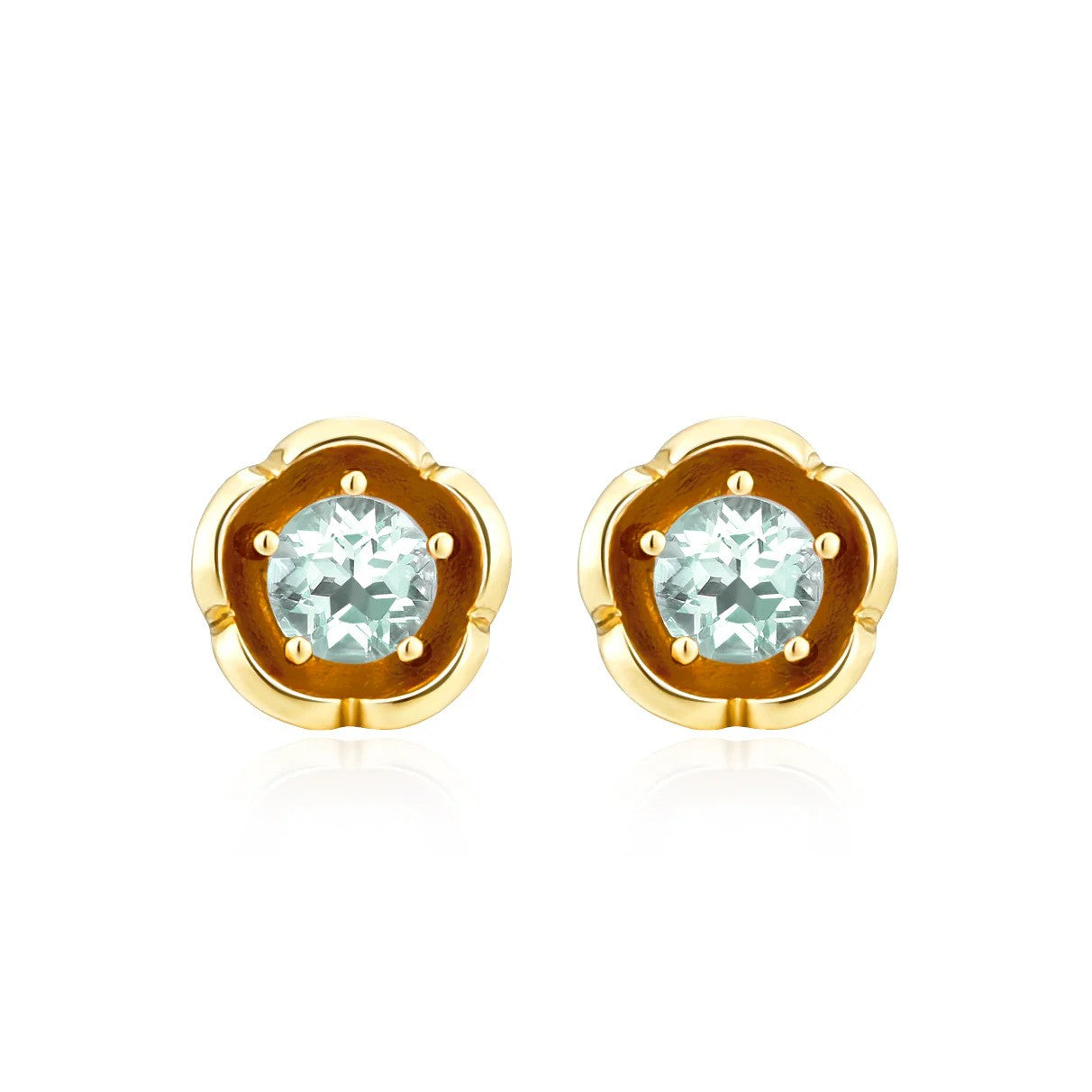 Nora Norway Mira Stud Ear Gold Aqua