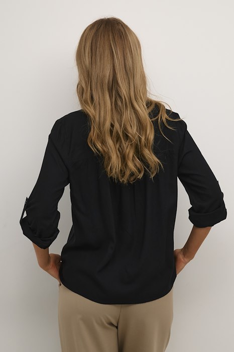 Kaffe Clothing KAmilia Blouse Black DeepShirt Chalk