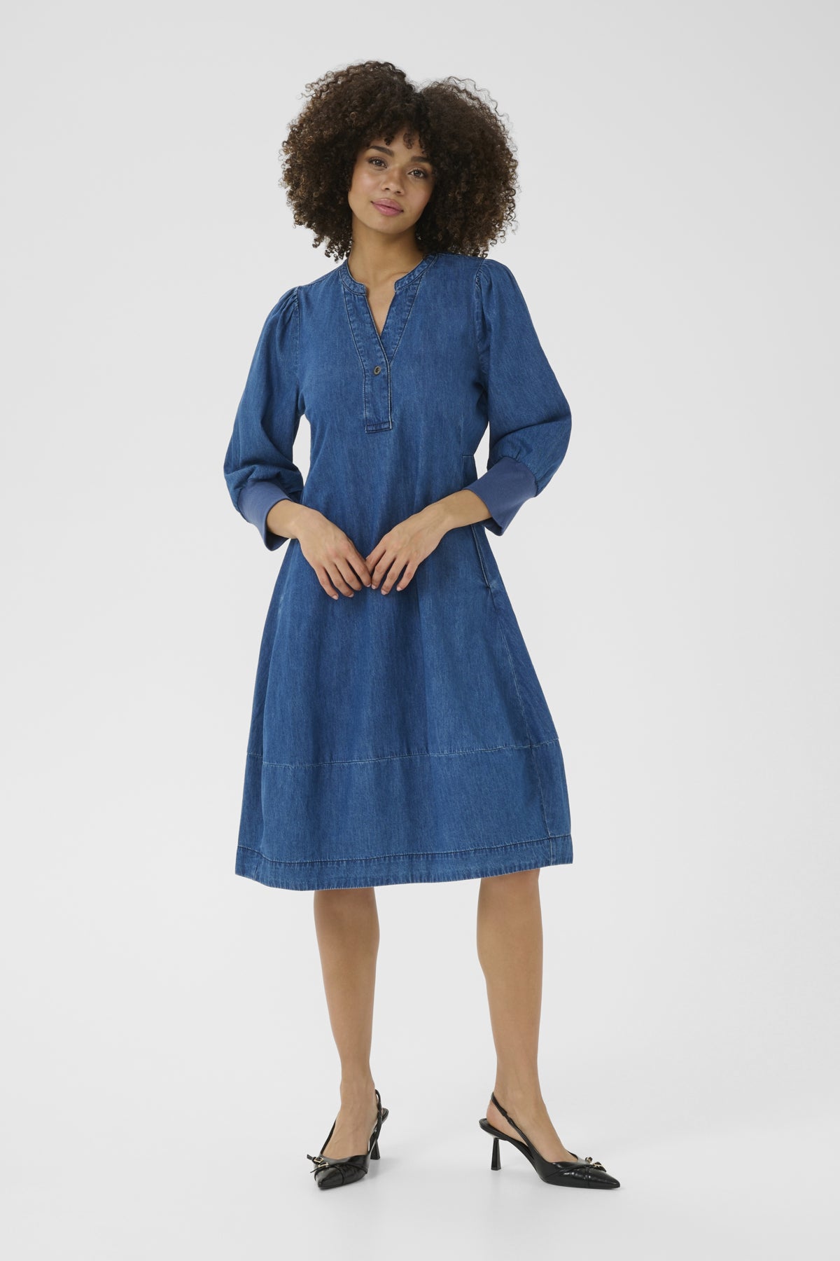 Culture CUallura Arpa 3/4 Sleeve Dress Dark Blue Wash