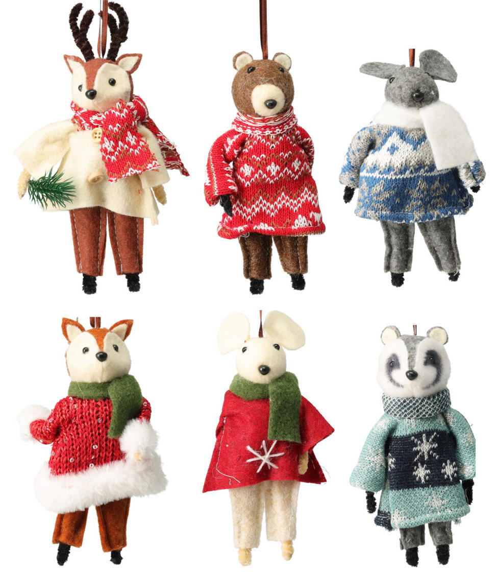 Figur Dyr Av Filtstoff 11x15cm (1 stk)