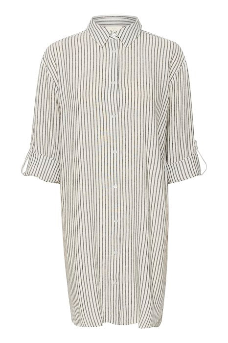 Kaffe Clothing KAmilia Shirt Dress Chalk/Black Stripe