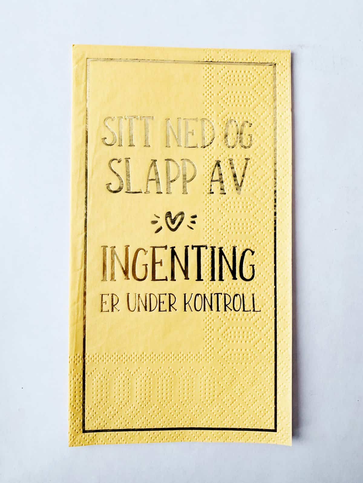 Trend Design Serviett buffet «Sitt ned og slapp av»
