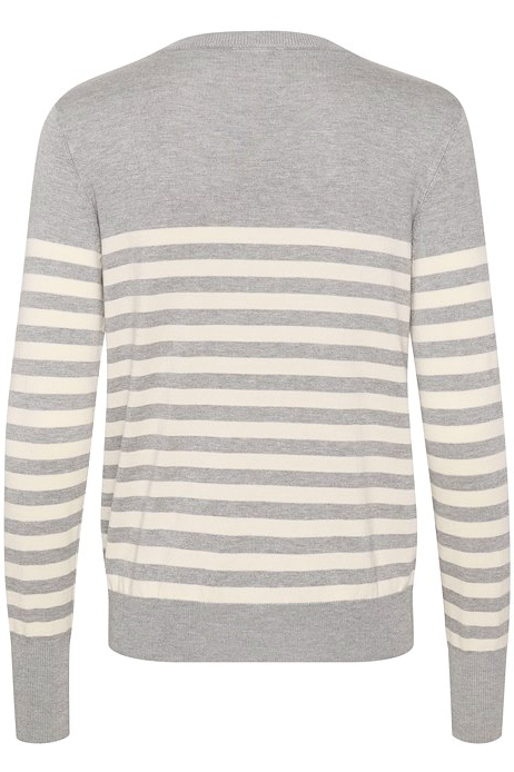 Kaffe Clothing KAlizza Striped Knit Pullover Grey Melange