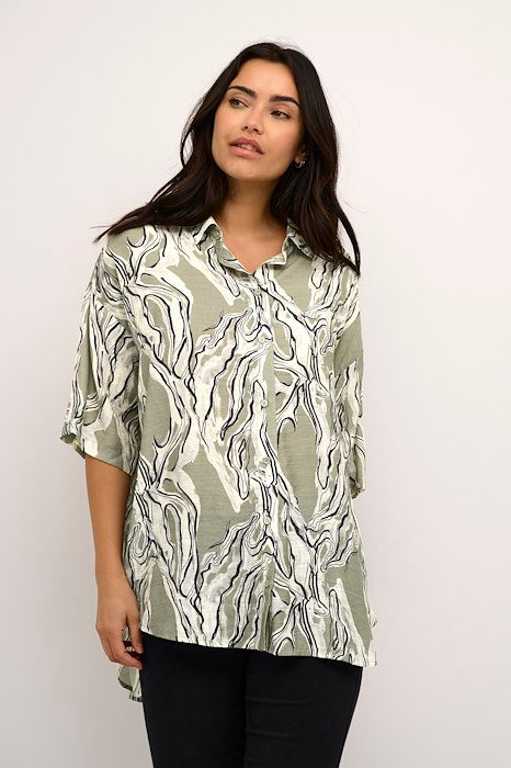 Kaffe Clothing KAelino Shirt Vetiver Marble Print