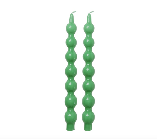 Rice Curved Candles in Colour Green