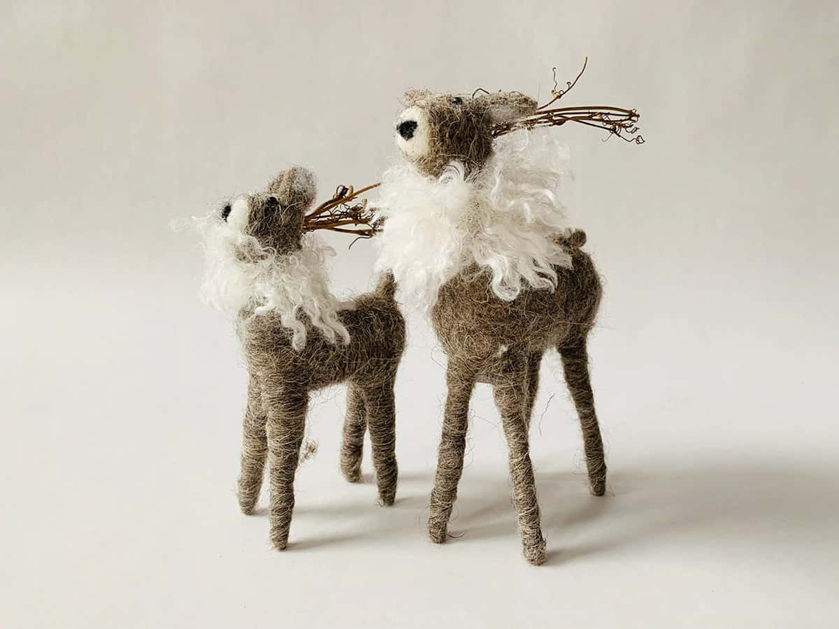 Filt Hjort m/Kvisthorn Liten