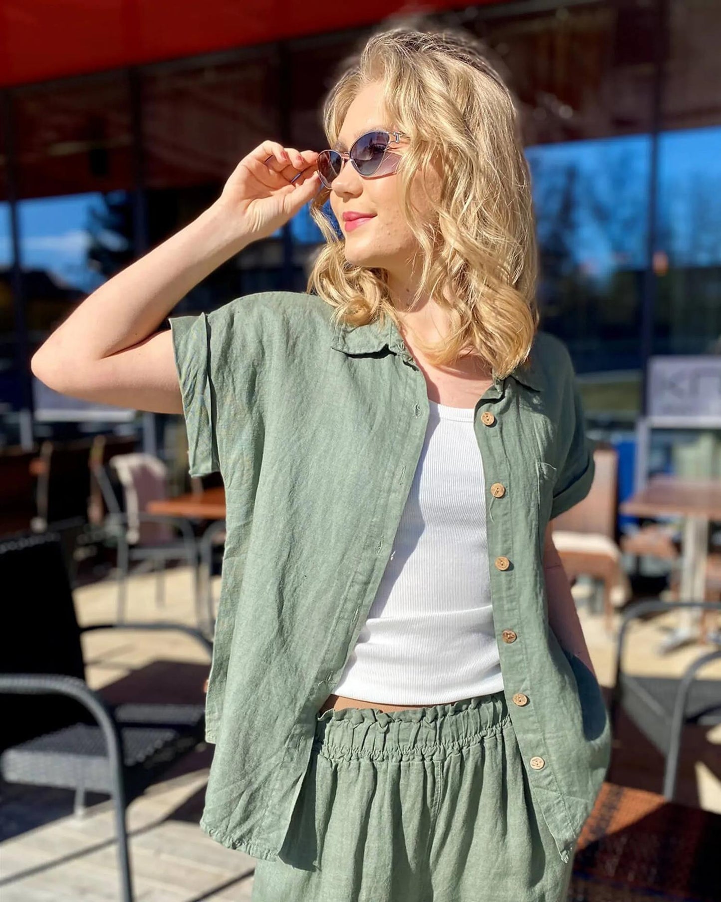 Floyd Linny Lin Skjorte Army Green