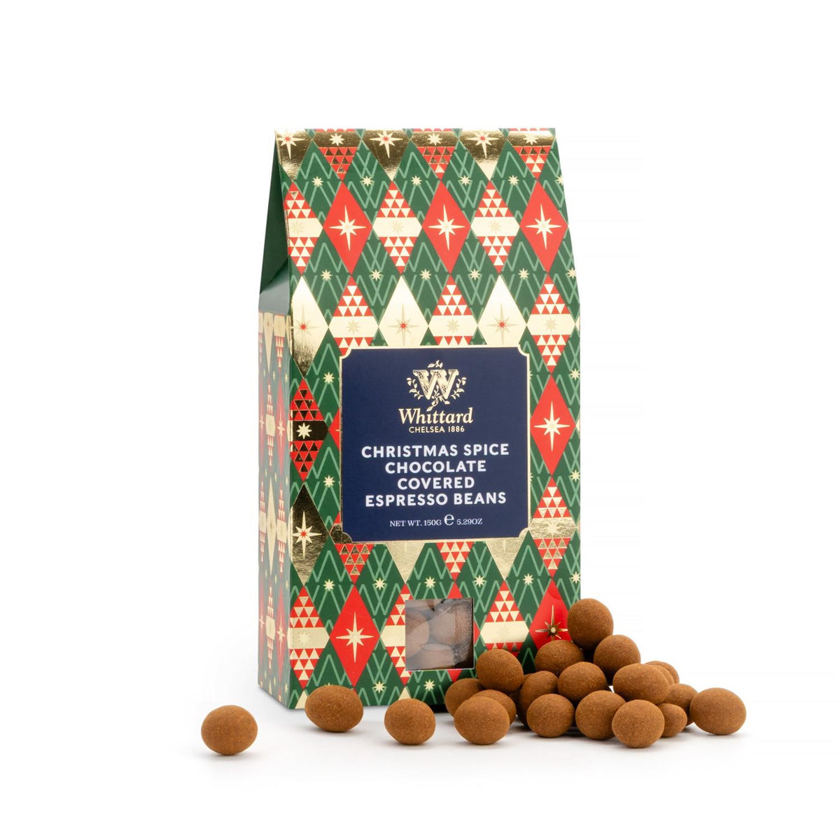 Whittard Xmas Spice Choc Cover Espresso Beans (150g)