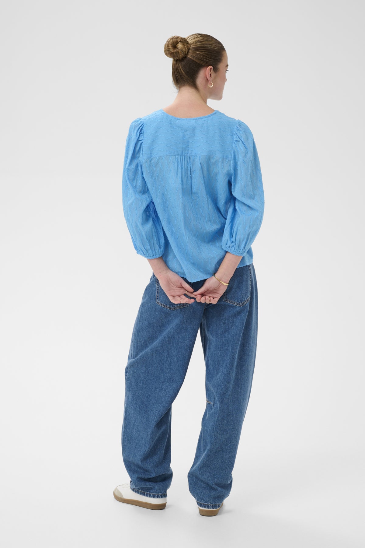 Kaffe Clothing KAgabriela V-neck Shirt Azure Blue