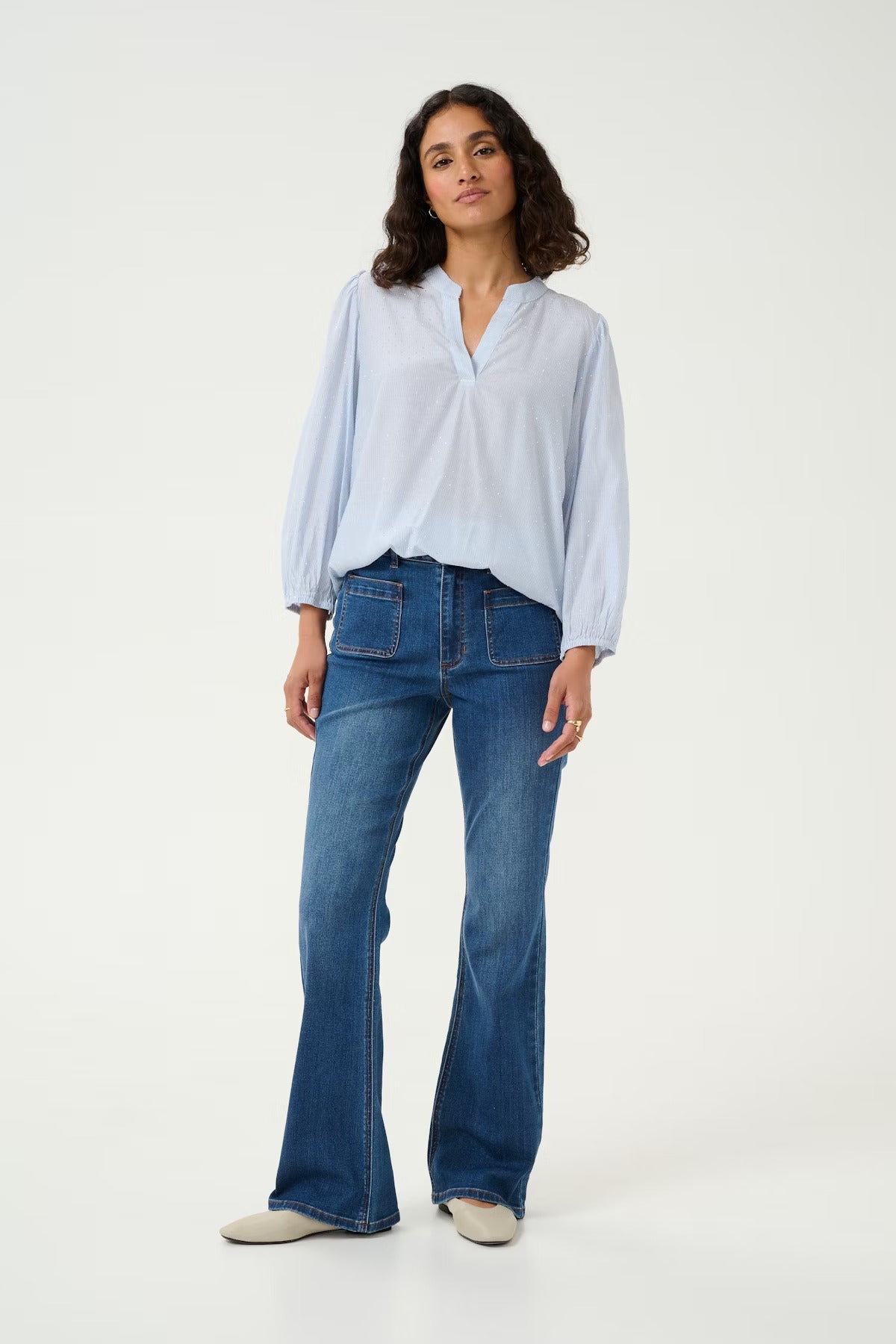 Kaffe Clothing KAsinem Flared Jeans Medium Blue Denim