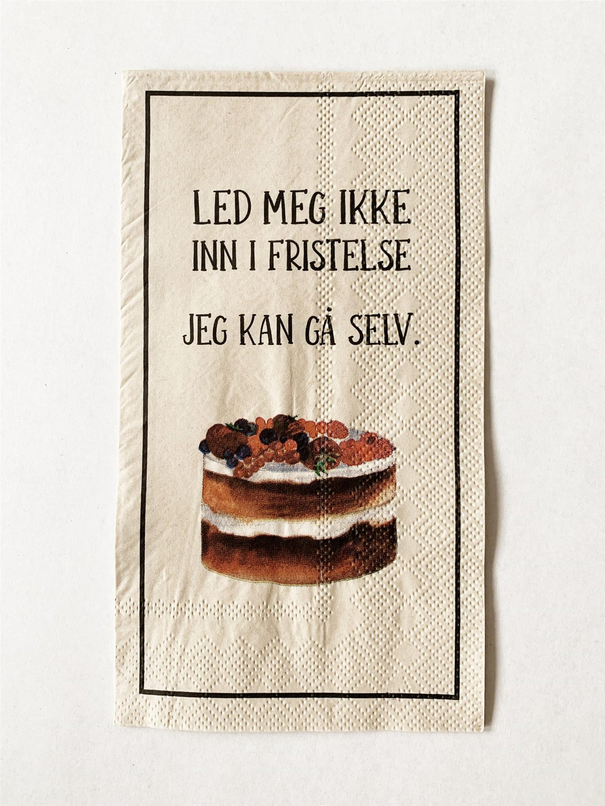 Trend Design Servietter «Led meg ikke inn i fristelse» kake