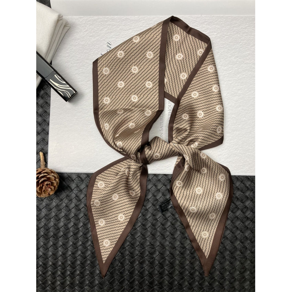 Silkeskjerf (Smalt) Brun/beige