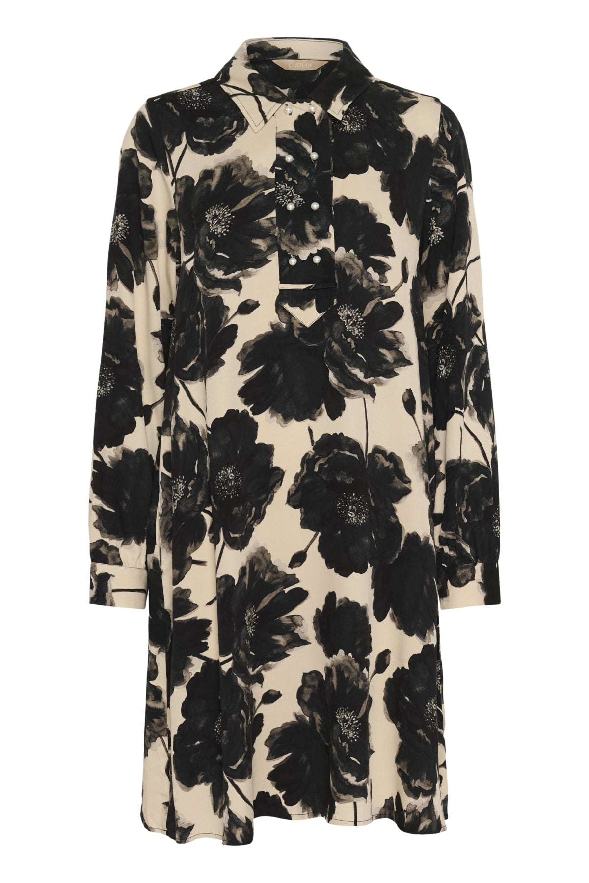 Culture CUrechel Elitha Short Dress Black/Offwhite Flower