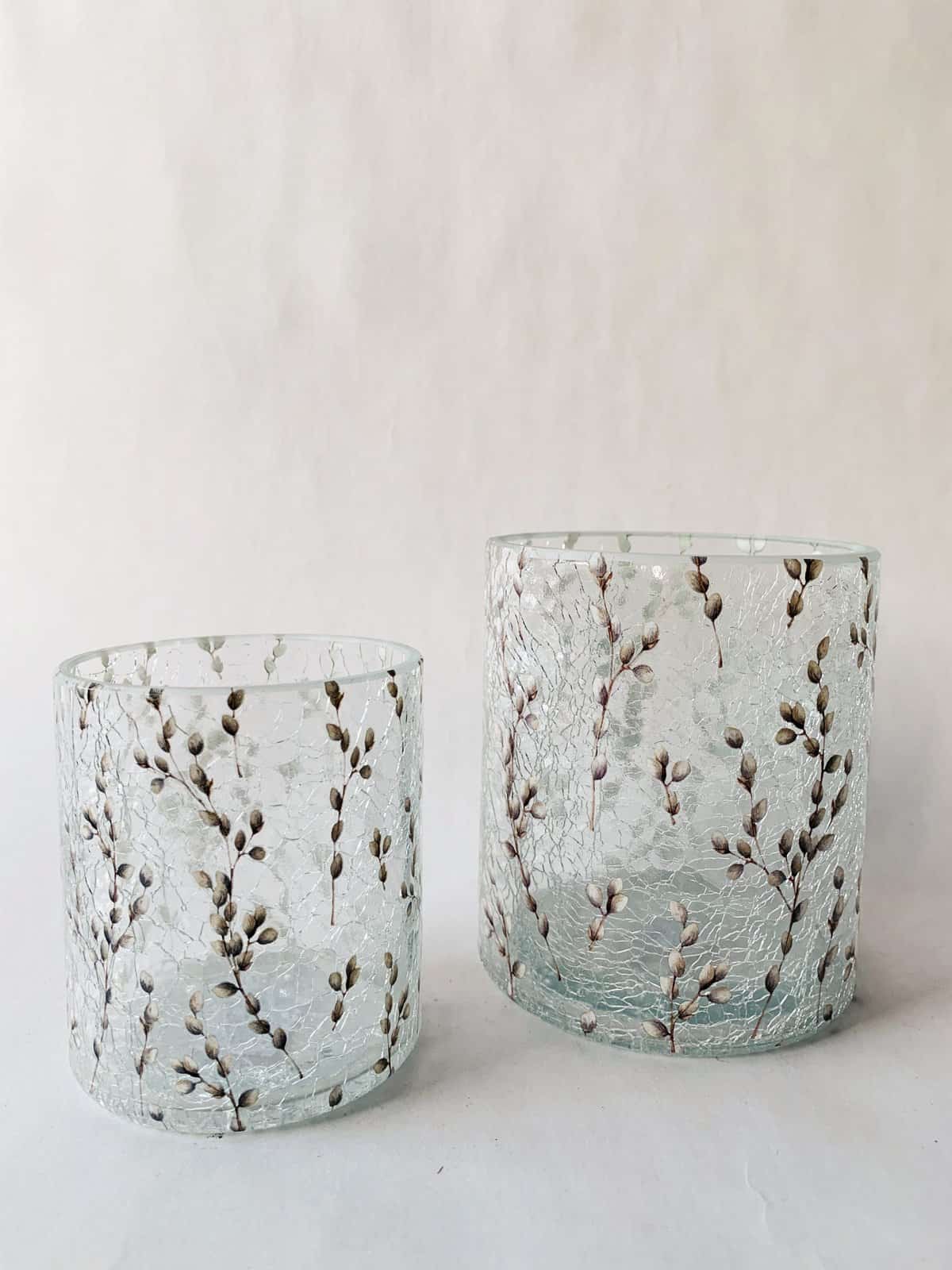 Trend Lysglass krakelert gåsunger 9×10 cm